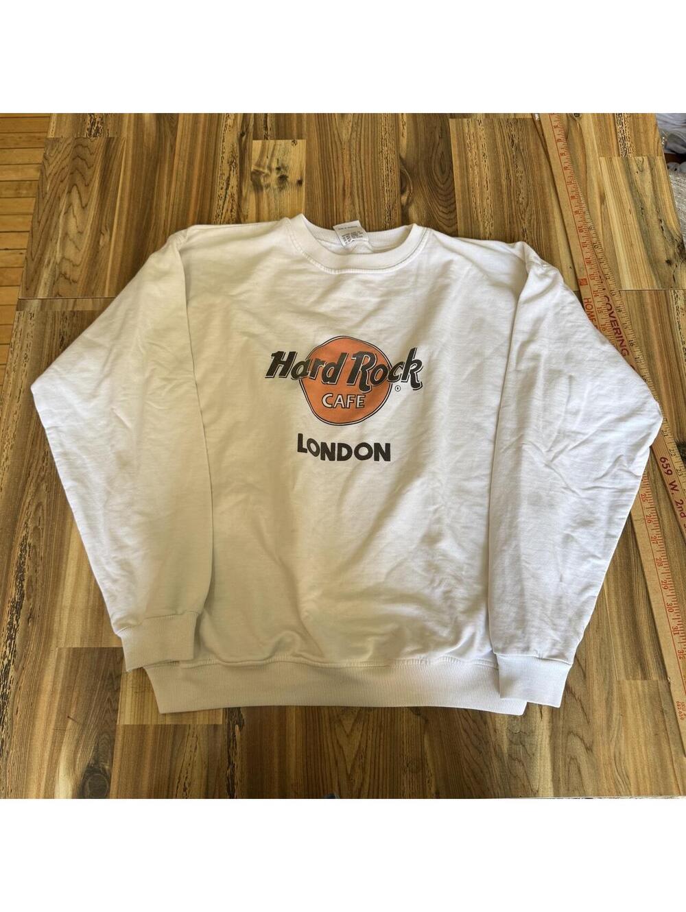 Hard Rock Cafe London white cotton crewneck sweatshirt